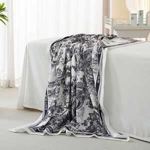 高端美容院专用床旗盖毯时尚大牌范高级感美容床罩床盖轻奢风印花
