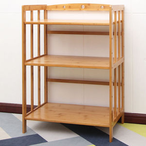 木头架子楠竹厨房置物架微波炉烤箱收纳架实木锅具用品储物柜落地