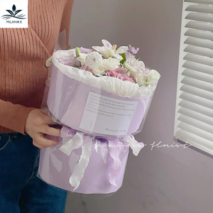 米兰单色欧雅纸加厚防水鲜花包装纸塑料磨砂哑光膜玫瑰花束包花纸