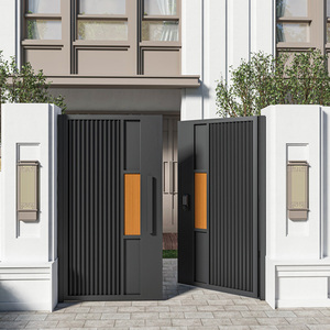 铝合金别墅大门对开双开门入户防盗门家用进户门乡村庭院门铁艺门