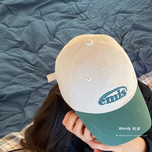 代购韩国直邮设计师emis 新款字母拼接棒球帽均码可调节