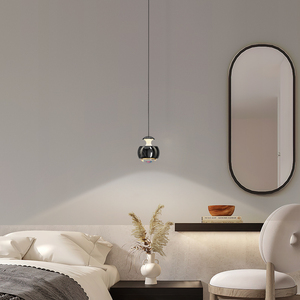可升降卧室床头小吊灯简约创意客厅背景墙吊线灯极简个性球形吊灯