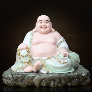 笑佛像弥勒佛佛像大肚笑佛汉白玉客厅玄关乔迁开业送礼店铺摆件