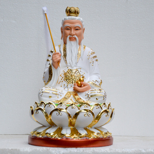 白衣三清神像太上老君像道德天尊树脂佛像供奉摆件12/16英寸