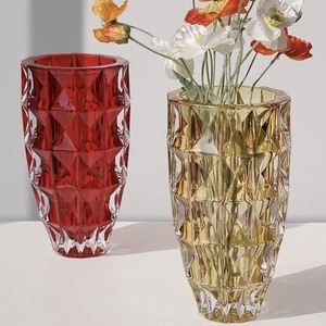 捷克进口出口外贸欧式水晶设计钻石玻璃花瓶摆件客厅插花高级30