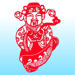 财神到迎新春送元宝招财纳福剪纸窗花新年春节店财运玻璃墙贴装饰