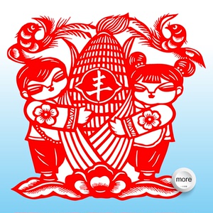 五谷丰登爱惜粮食秋丰收剪纸创新农家院村乐富裕生活劳动春节装饰