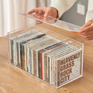 日本亚克力家用dvd碟片cd盒子光盘收纳盒箱塑料专辑游戏碟储存架