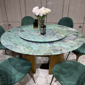 5m别墅家具6-8定制大理石悬浮圆形餐桌