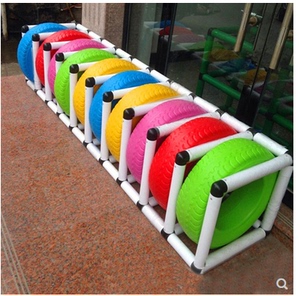 轮胎架幼儿园彩色车胎儿童收纳玩具器械户外体育器材分类置物架子