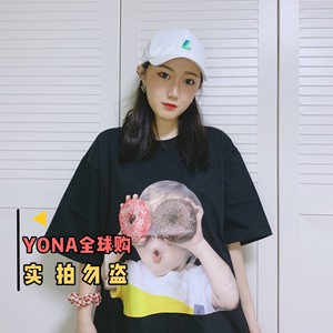 正品直播代购adlv甜甜圈男女孩短袖t恤情侣纯棉明星同款1人付款248