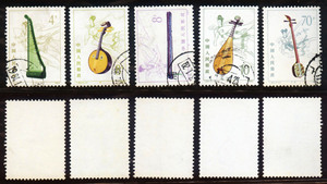 JT邮票T81民族乐器邮票5全信销02上品套票实物图