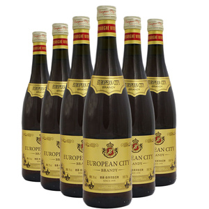 国产烟台白洋河白兰地葡萄酒40度鸡尾烘焙酒吧洋酒特价6瓶装整箱