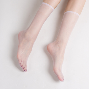 0D夏季肉色丝袜女短超薄中筒短丝袜薄款脚尖透明白色小腿袜子短袜