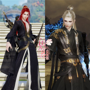 000人付款淘宝剑三剑网3 黑粉彩云归皎月若霞 落雪素青 白黑潇湘云水