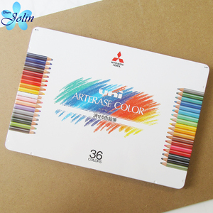 日本产三菱UNI ARTERASE COLOR可擦专业彩色绘画铅笔24/36色铁盒