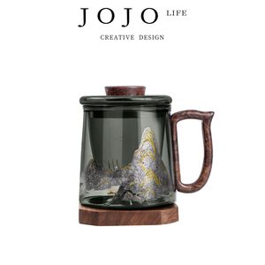 JOJO'S L. PD·紫泉涧·玻璃杯泡茶杯办公室过滤杯耐热杯子丨江山