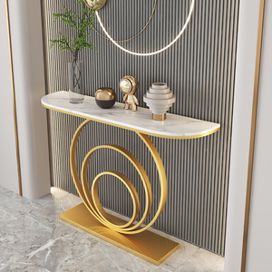 玄关台边桌靠墙超窄轻奢条案入户进门端景台半圆玄关桌子简约现代