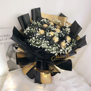 创意棒棒糖果零食成品花束满天星闺蜜女友男友生日白色情人节礼物