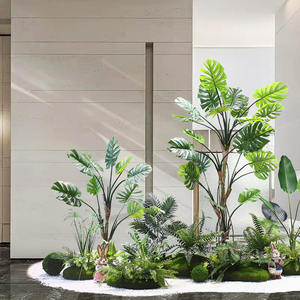 仿真绿植龟背树落地盆栽大型室内植物景观组合 商铺橱窗角落造景