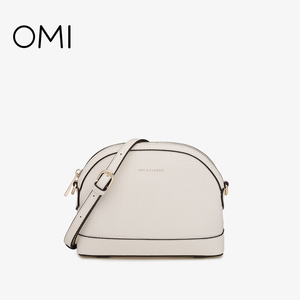 欧米omi专柜女包2023夏季新款时尚百搭单肩斜挎包经典白色贝壳包
