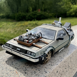 回到未来车模电影版太阳星1:18 dmc时光机飞行版合金仿真汽车模型