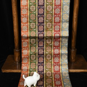 龙村美术织物花鸟长斑锦正仓院花纹日本袋带西阵织唐代复原纹样