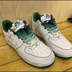 适配耐克af1 low白绿缝线nike空军一号墨绿色渐变鸳鸯浅绿鞋带潮