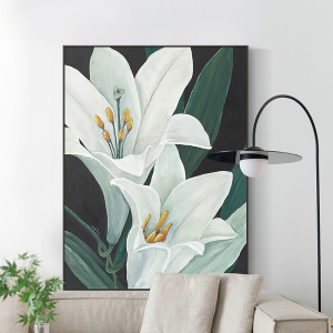 玄关装饰画百合花
