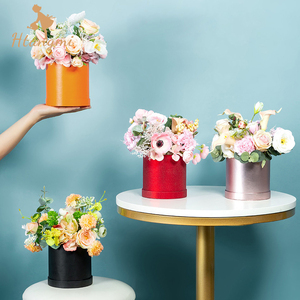 汉唐美新款花盒掌心小圆桶迷你抱抱桶鲜花插花筒网红花筒花艺礼盒