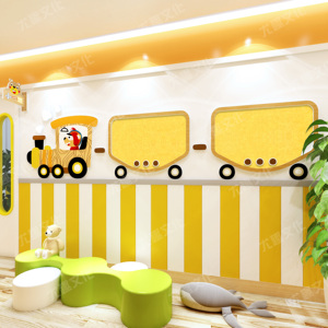 幼儿园立体墙贴环境小火车主题宣传栏亚克力毛毡板装饰家园联系栏