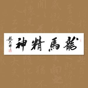 赵忠祥书法作品龙马精神临摹仿真手写真迹毛笔字定制客厅装饰挂画