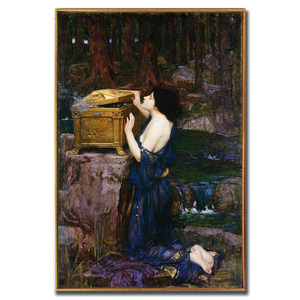 希腊神话人物沃特豪斯panduola油画潘朵拉画壁画打印多拉魔盒挂画