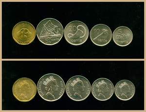 【大洋洲】斐济5枚硬币新版  外国套币 全新 UNC