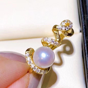 淡水真珍珠戒指love小珍珠5-6mm正圆正品强光白色指环送女友礼物