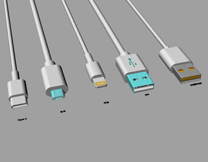 数据线USB接头数码3C犀牛模型rhino/3dmax/C4D建模设计素材OBJ