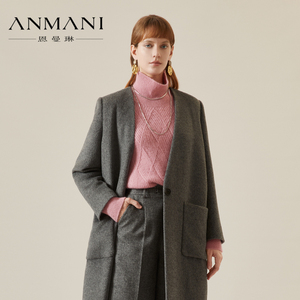 商场同款-ANMANI恩曼琳23冬季新品菱形格羊毛混纺毛衣P367003C