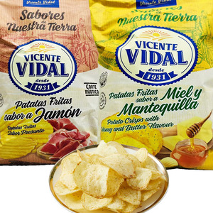 西班牙进口火腿味薯片黄油味130克马铃薯片膨化食品追剧零食小吃