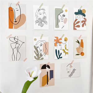 ins风复古艺术卡片毕加索线条油画房间墙面装饰贴画民宿墙贴卡片