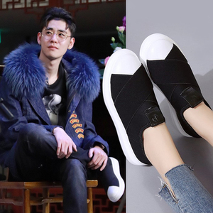 2019新款春二爷小辫儿张云雷同款鞋子女周边百搭黑色平底运动鞋