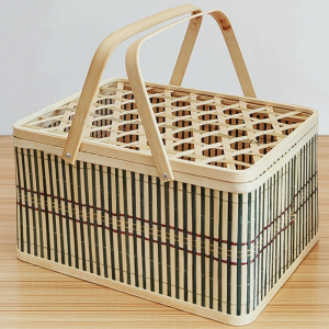 竹编手提鸡蛋粽子竹篮包装杨梅枇杷礼品盒水果特产礼盒樱桃采摘篮