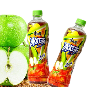 康师傅青苹果味冰红茶饮料500ml*15瓶箱广东新货包邮夏天清凉解渴