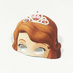 小公主苏菲亚卡通儿童生日派对女孩宝宝节日装扮纸面具