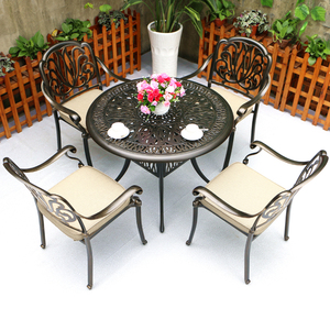户外桌椅庭院铸铝家具花园露天阳台室外桌椅子组合铁艺三五件套装