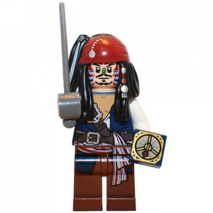 lego 乐高 加勒比海盗 人仔 poc010 杰克船长 食人族 含道具 4182