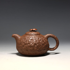 明理茶艺 紫砂壶 全手工灵芝供春 宜兴 420cc紫泥单壶茶具