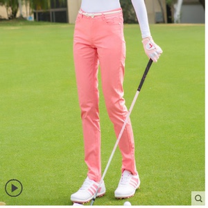 新款高尔夫球服装女款裤子女士长裤韩款弹力棉彩色女裤促销