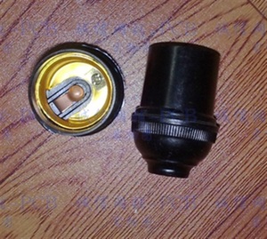 天河  家用螺口灯头 黑色 e27  普通灯头  吊灯头  老式灯头 胶