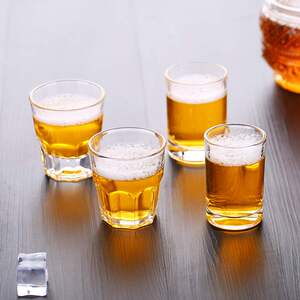 2两3两小酒杯透明白酒杯套装简约小口啤酒杯 家用平底小酒杯包邮