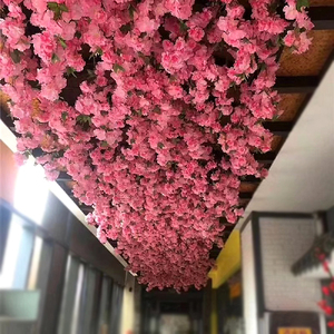 仿真绿植吊顶直播间吊顶花艺软装造景室内屋顶樱花墙面装饰遮丑